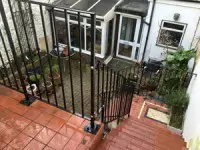 metal railings on staircase